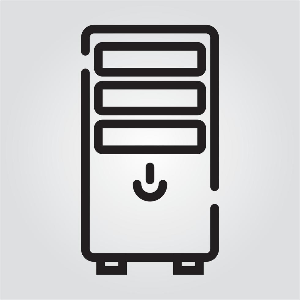 Isolated CPU Casing Computer Component Outline EPS 10 Graphic vector