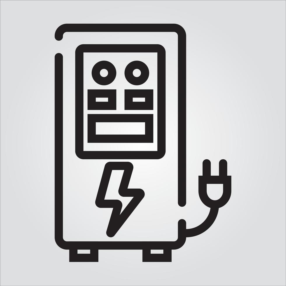 Isolated UPS Computer Component Outline EPS 10 Graphic vector