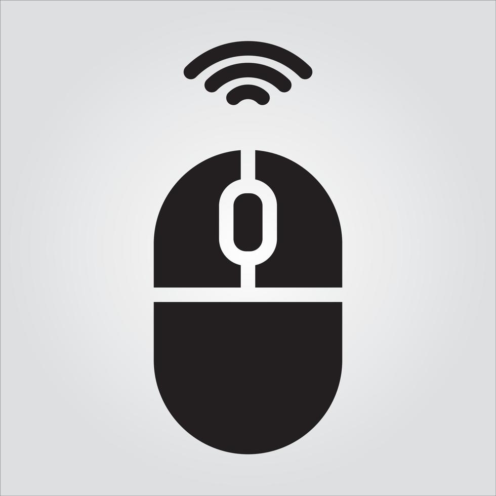 Isolated Wireless Mouse Computer Component Glyph EPS 10 Graphic vector