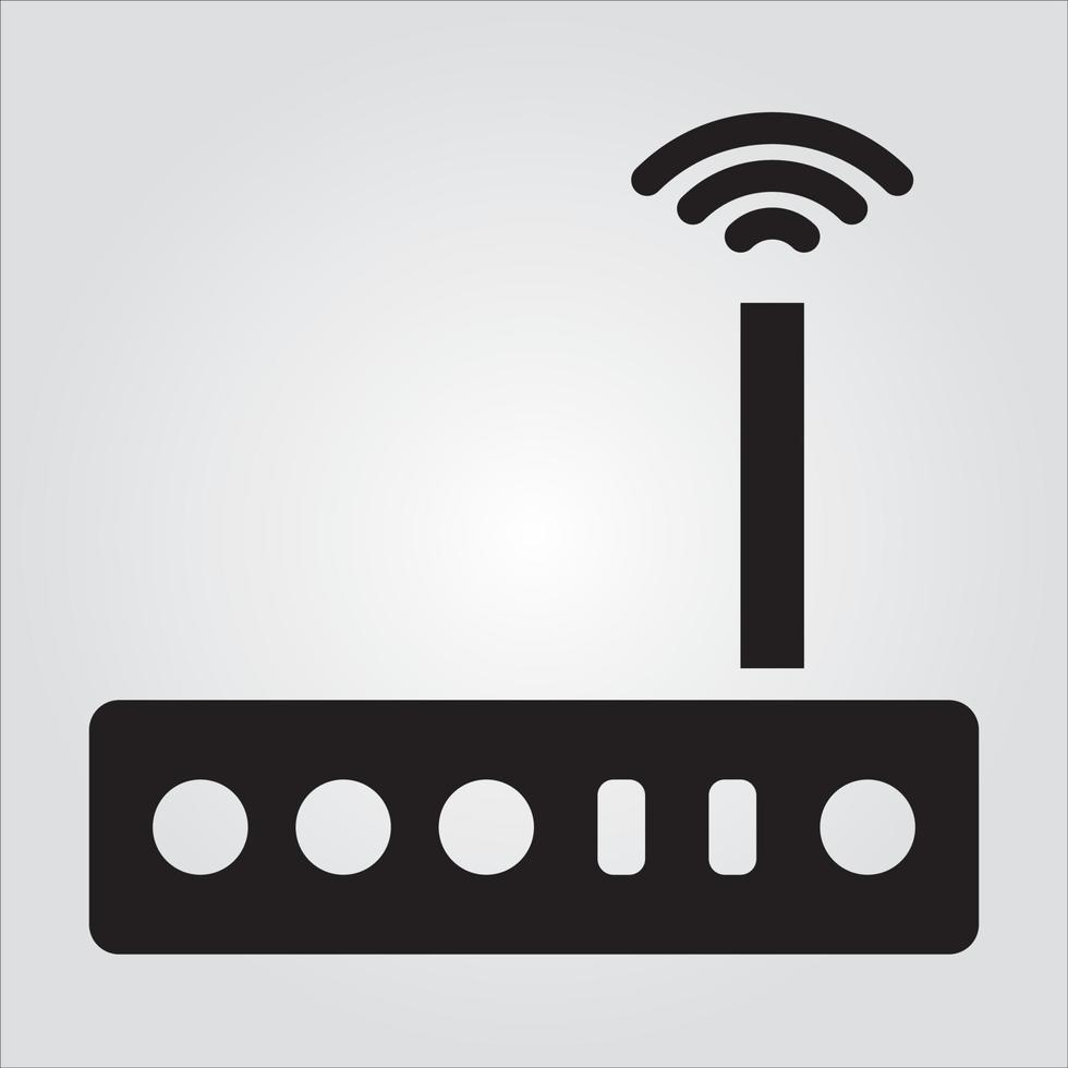 Isolated Router Computer Component Glyph EPS 10 Graphic vector