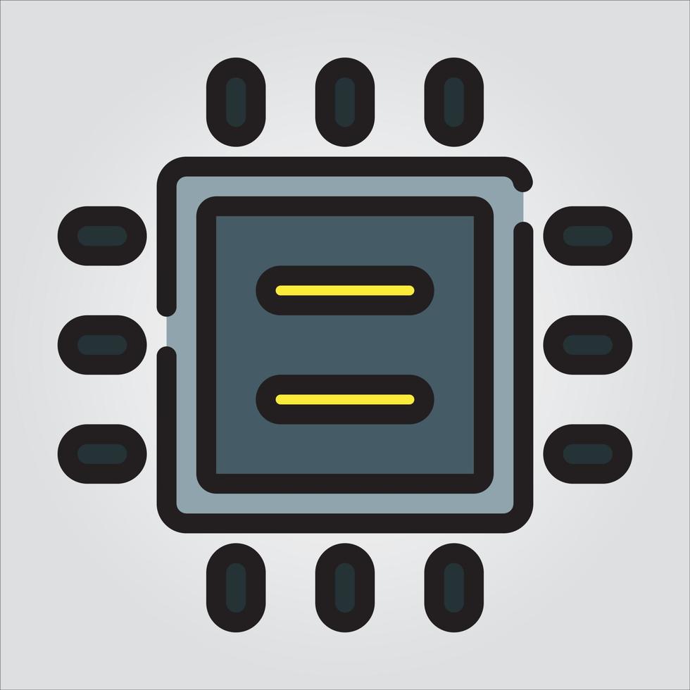 Isolated Processor Computer Component EPS 10 Premium Graphic vector