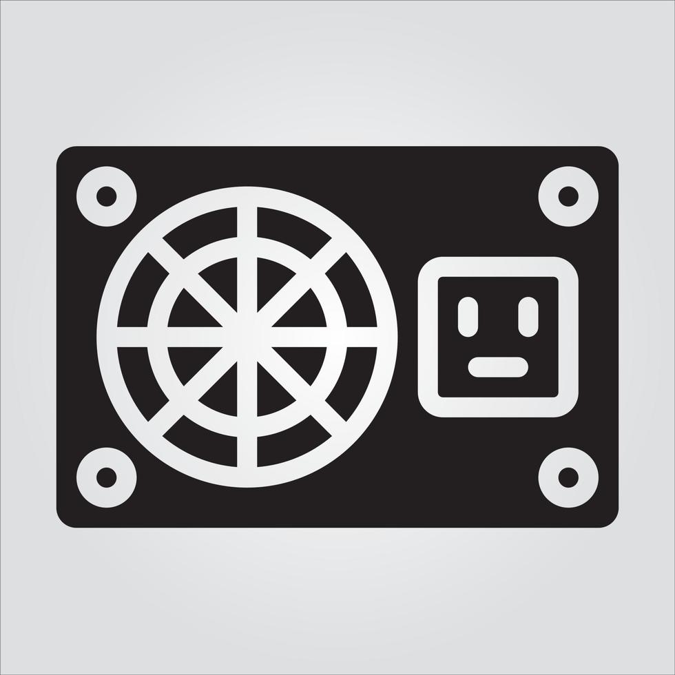 Isolated Power Supply Unit Computer Component Glyph EPS 10 Graphic vector
