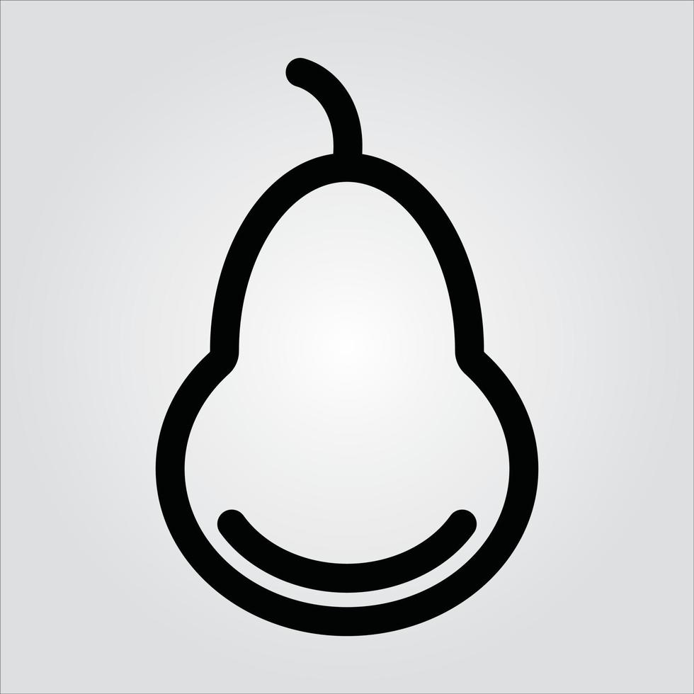 Isolated Pear Fruit EPS 10 Elegant Glyph Vector Template