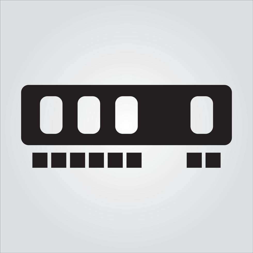 Isolated RAM Computer Component Glyph EPS 10 Graphic vector
