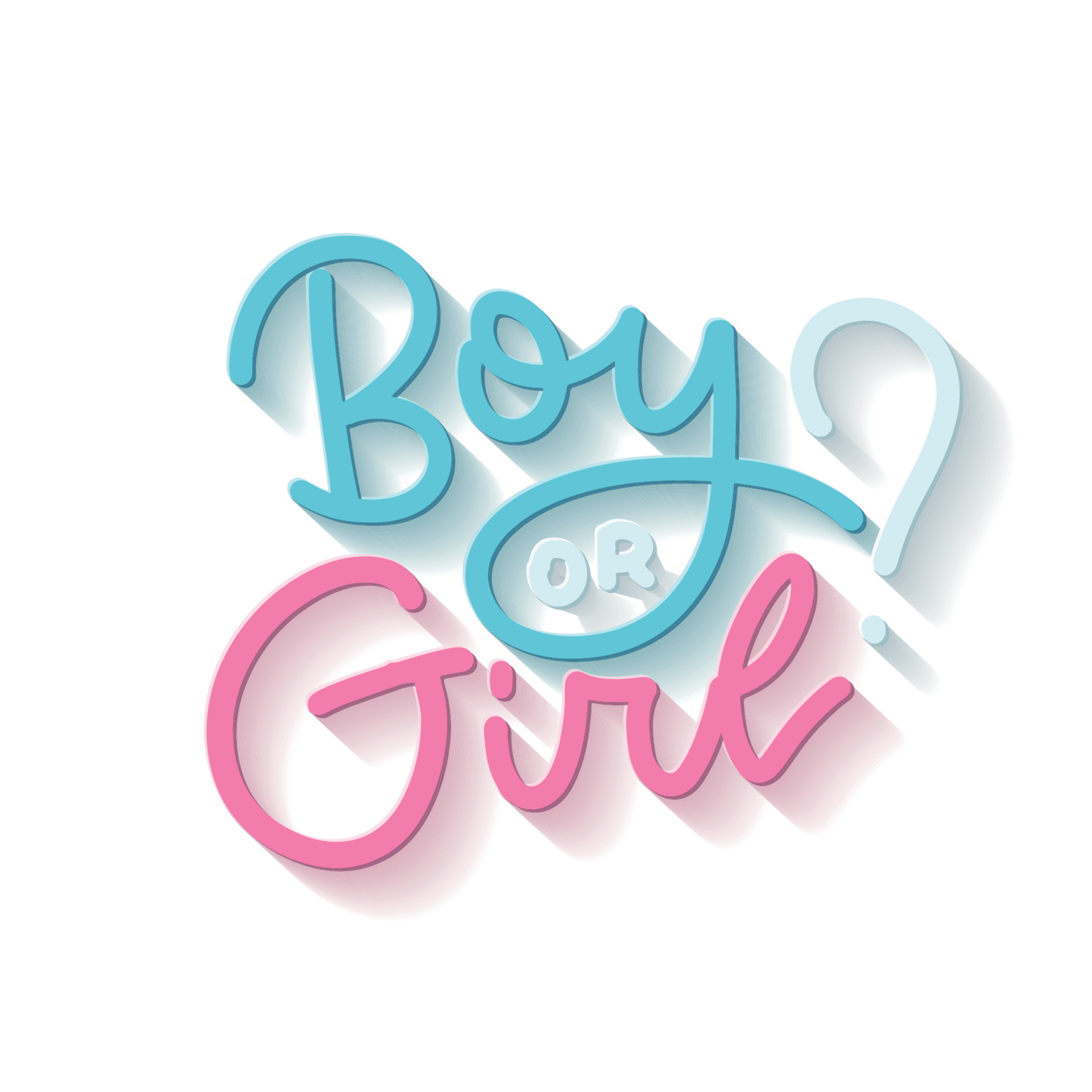 Boy or girl hand drawn modern lettering for Baby shower announcement