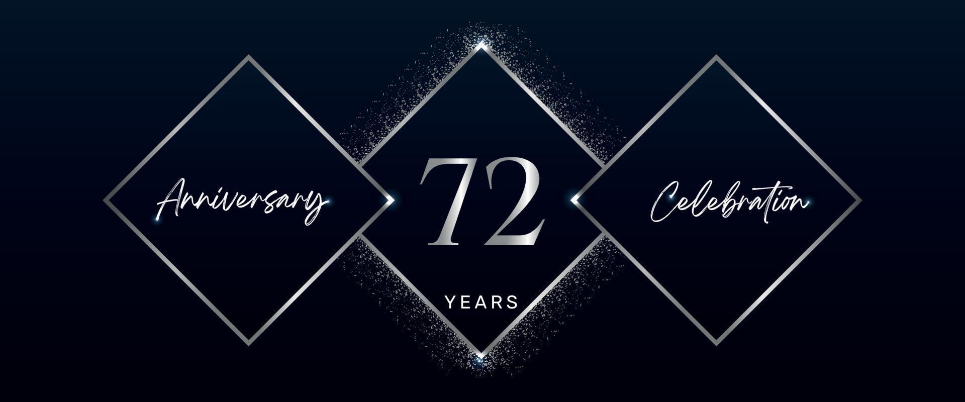 Logotipo de celebración de aniversario de 72 años. diseño vectorial para eventos de celebración de aniversario, fiesta de cumpleaños, tarjeta de felicitación, boda, tarjeta de invitación. vector de diseño de plantilla de aniversario de 72 años