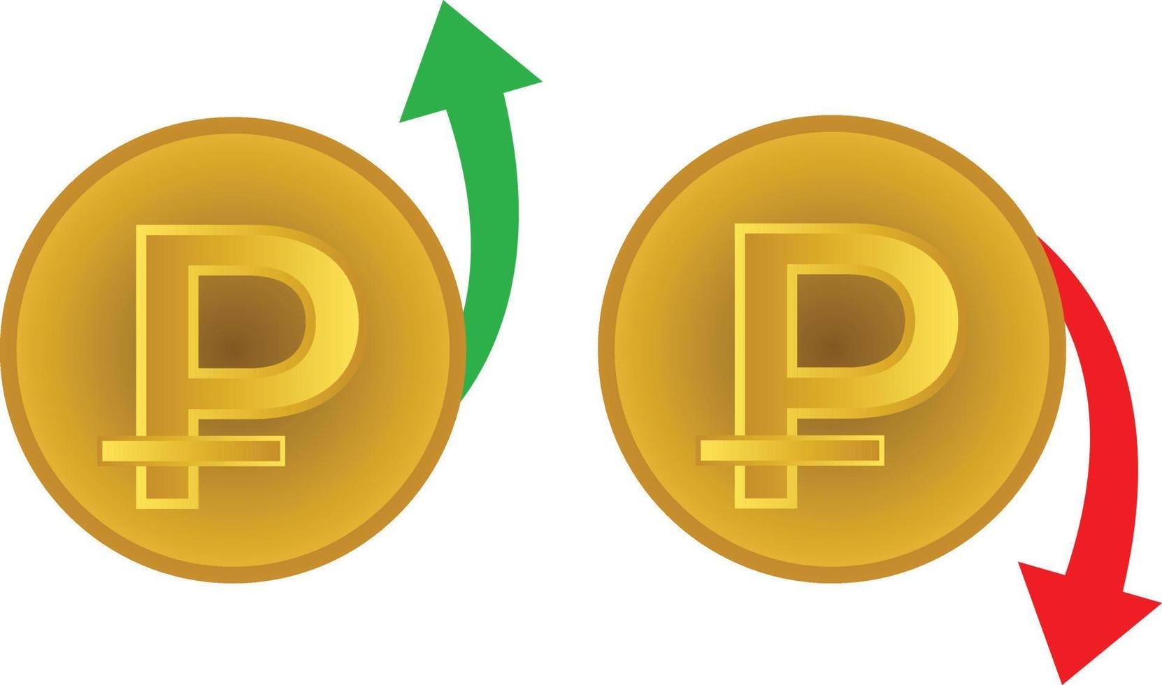 Simple russian ruble icon vector ruble golden