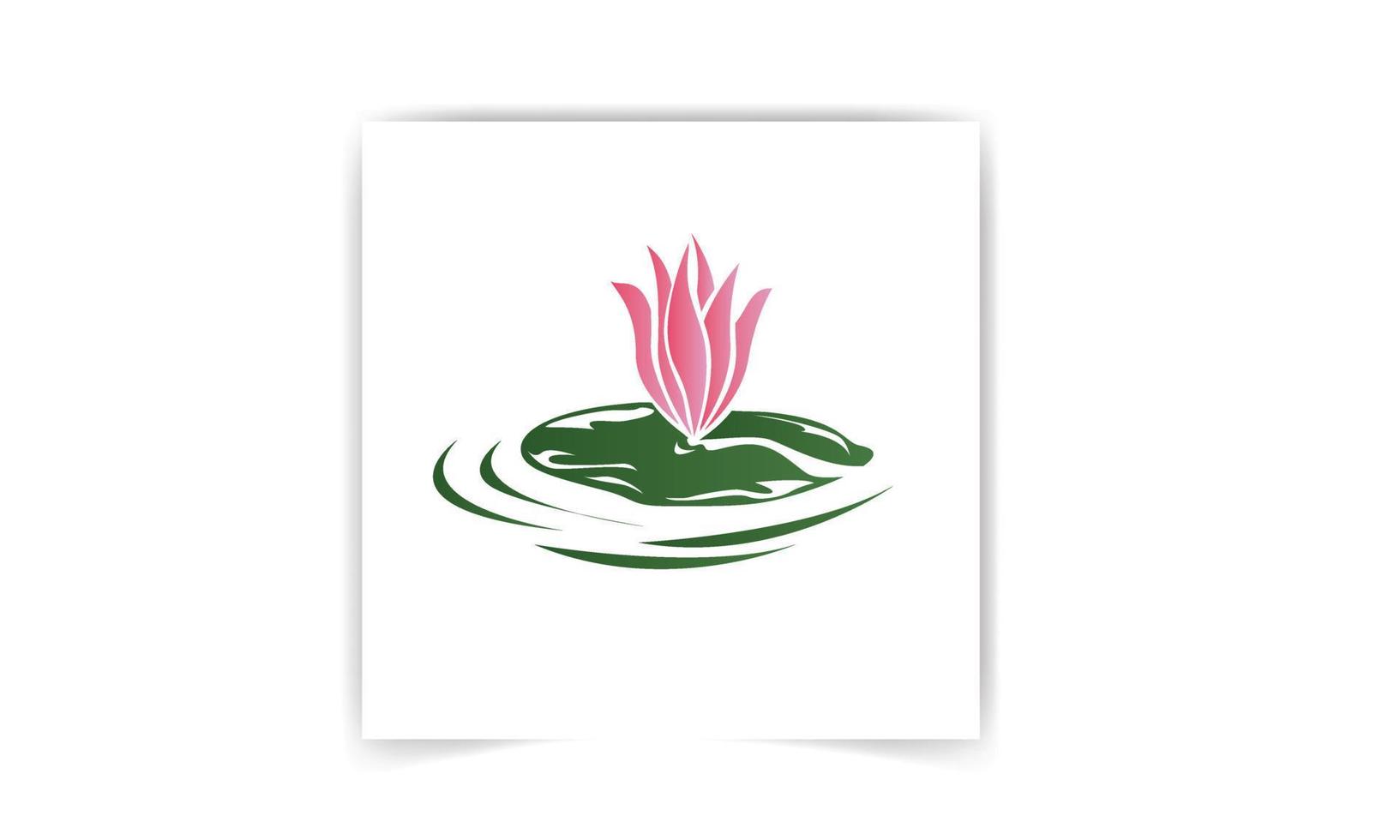 Water Lily, Nenuphar, Spatter-dock, Pink Lotus on Green Leaf. Flower Isolated on White Background - Illustration Vector