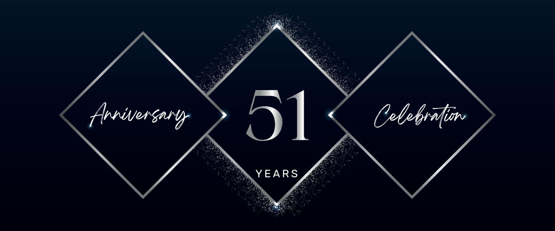 51 years anniversary celebration logotype. Vector design for anniversary celebration events, birthday party, greeting card, wedding, invitation card. 51 Year Anniversary Template Design Vector