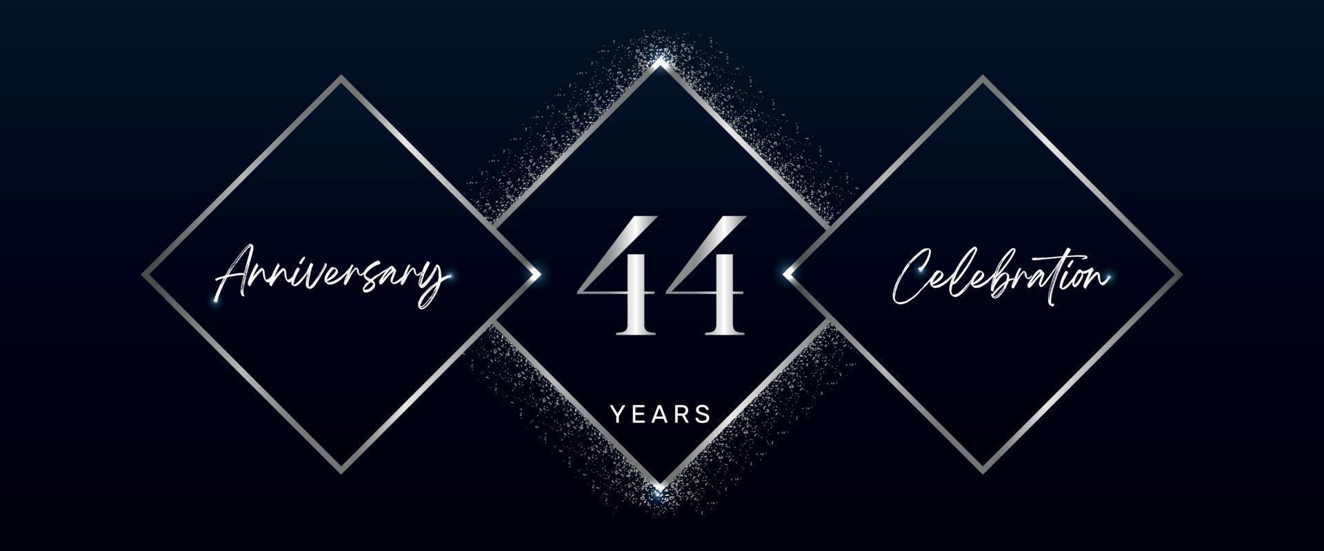 44 years anniversary celebration logotype. Vector design for anniversary celebration events, birthday party, greeting card, wedding, invitation card. 44 Year Anniversary Template Design Vector