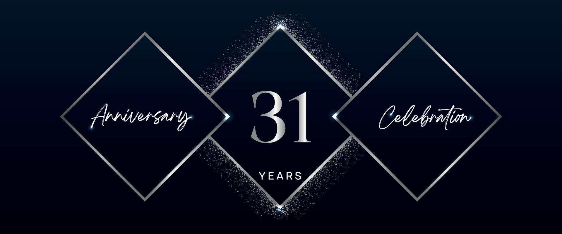 31 years anniversary celebration logotype. Vector design for anniversary celebration events, birthday party, greeting card, wedding, invitation card. 31 Year Anniversary Template Design Vector