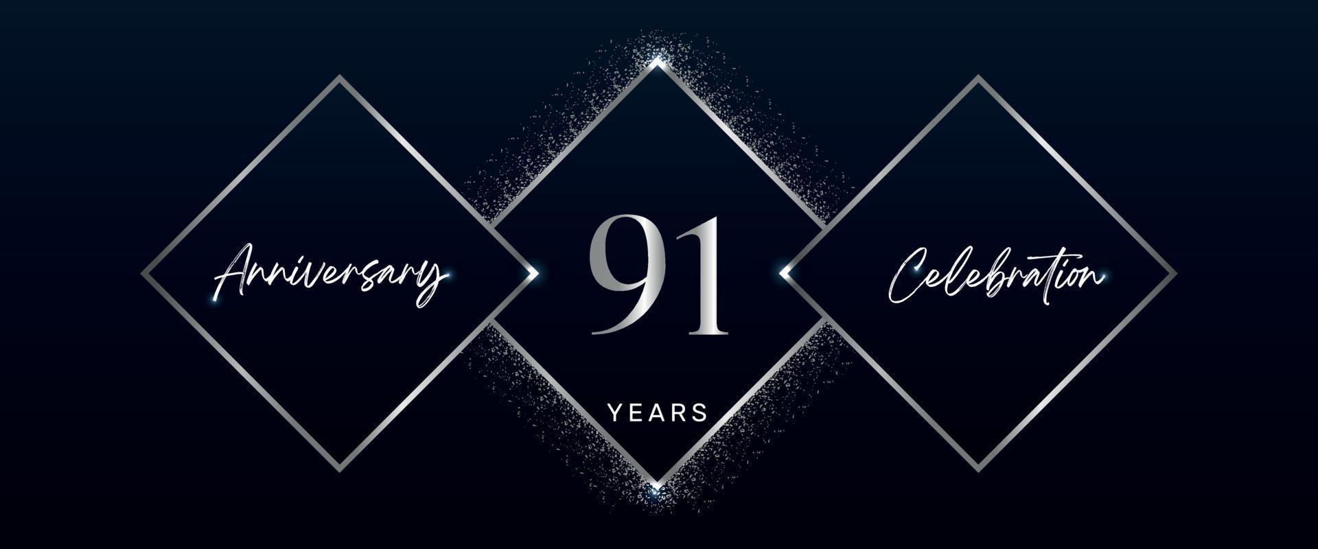 Logotipo de celebración de aniversario de 91 años. diseño vectorial para eventos de celebración de aniversario, fiesta de cumpleaños, tarjeta de felicitación, boda, tarjeta de invitación. vector de diseño de plantilla de aniversario de 91 años