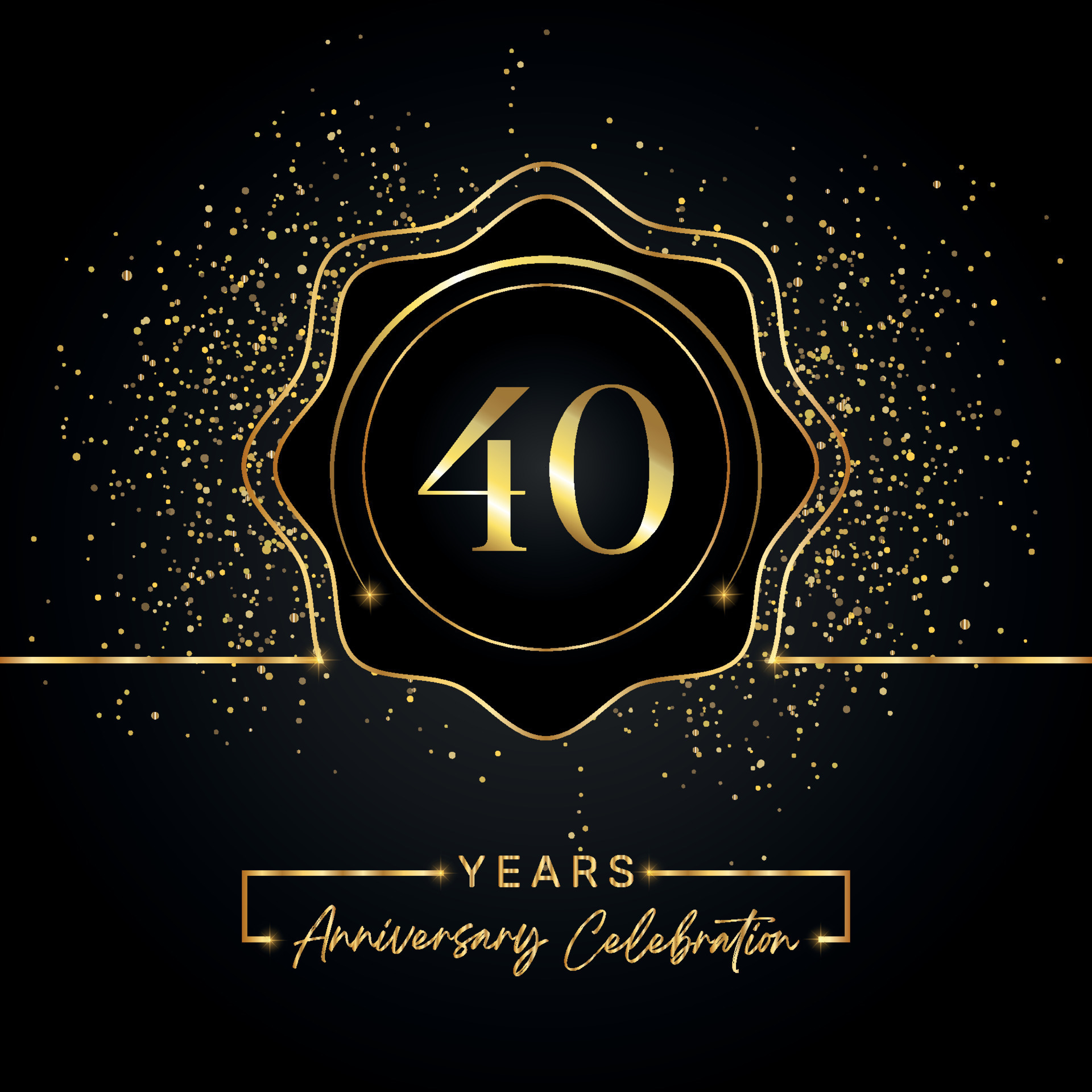 Plantilla de Invitación de Aniversario de Cumpleaños de 40 años
