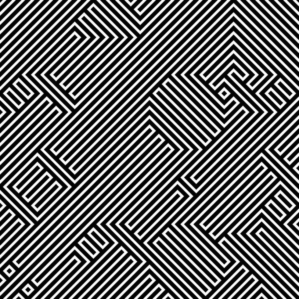 Dizzy Optical Black and White Maze Lines vector