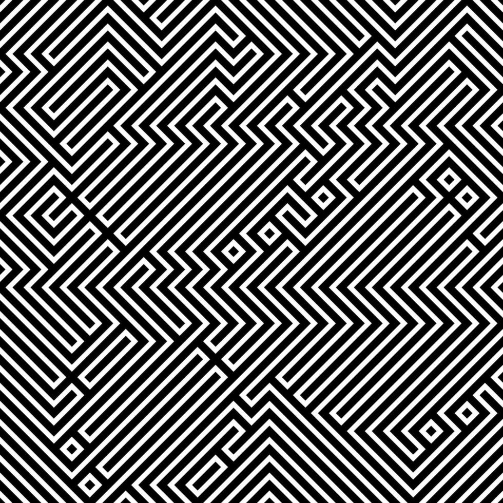 Black and White Magic Mystery Maze Lines vector