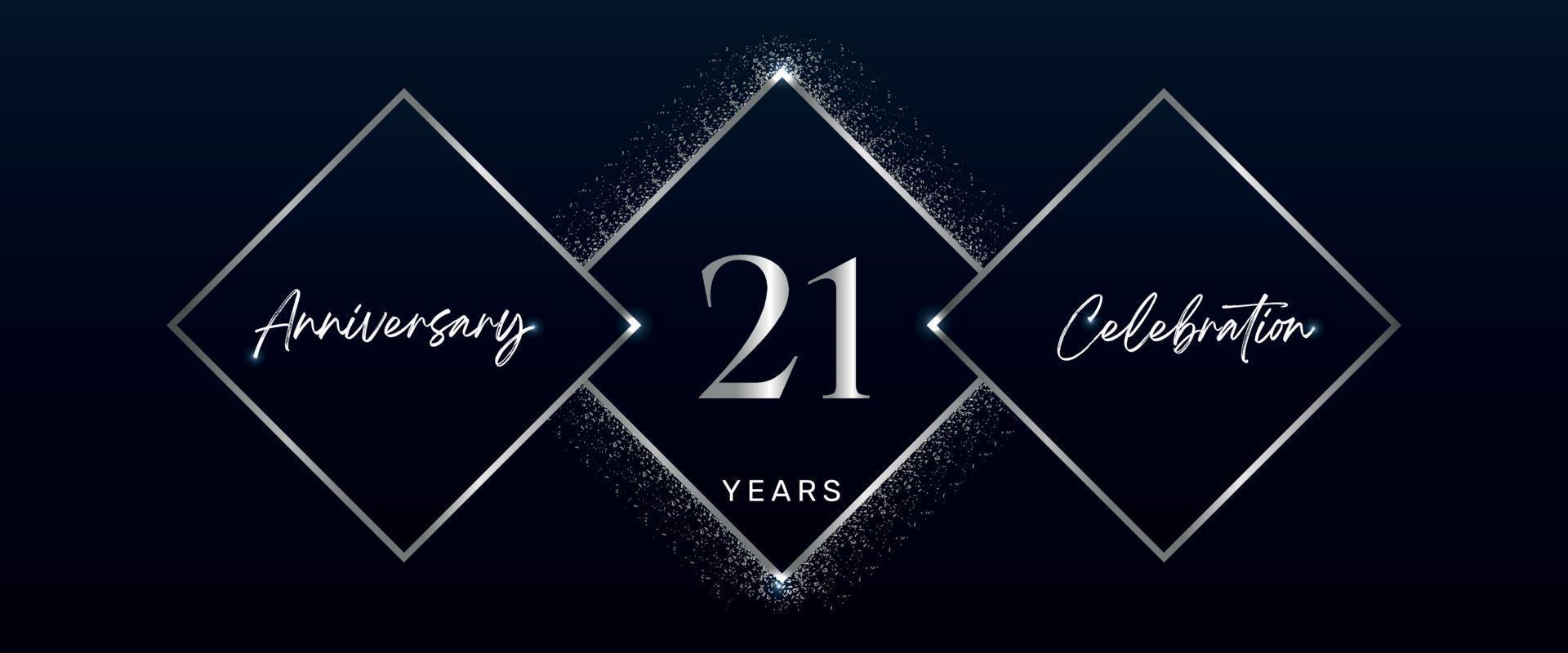 Logotipo de celebración de aniversario de 21 años. diseño vectorial para eventos de celebración de aniversario, fiesta de cumpleaños, tarjeta de felicitación, boda, tarjeta de invitación. vector de diseño de plantilla de aniversario de 21 años