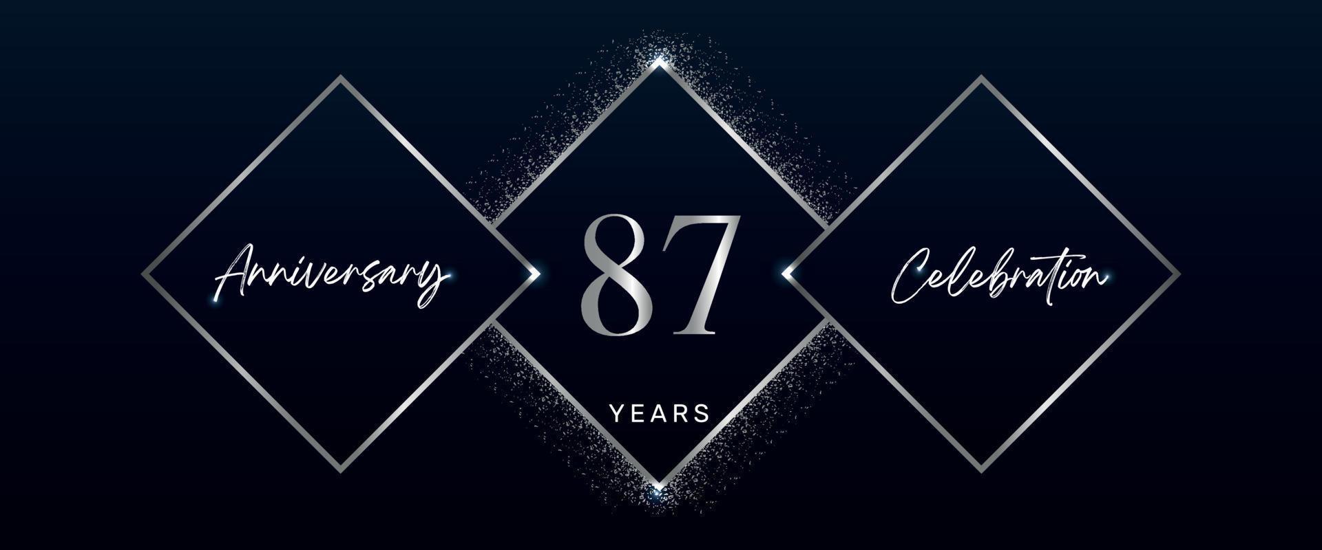 87 years anniversary celebration logotype. Vector design for anniversary celebration events, birthday party, greeting card, wedding, invitation card. 87 Year Anniversary Template Design Vector