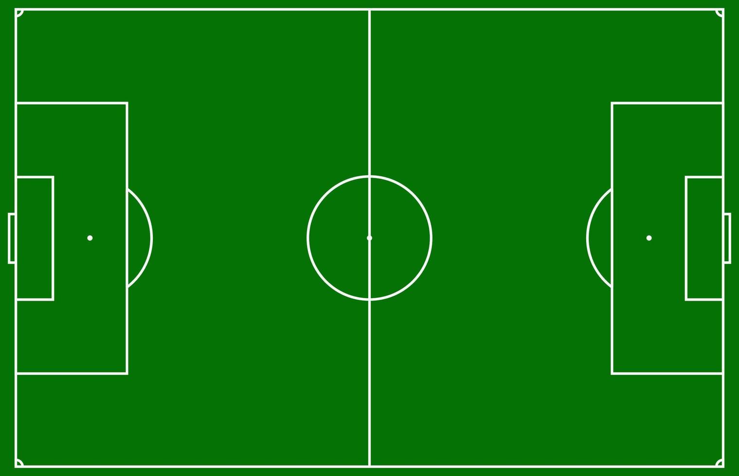 Empty green soccer field, football pitch with markings. vector