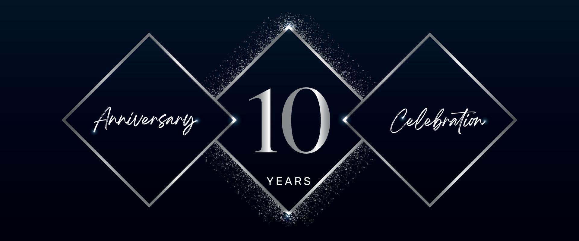 10 years anniversary celebration logotype. Vector design for anniversary celebration events, birthday party, greeting card, wedding, invitation card. 10 Year Anniversary Template Design Vector