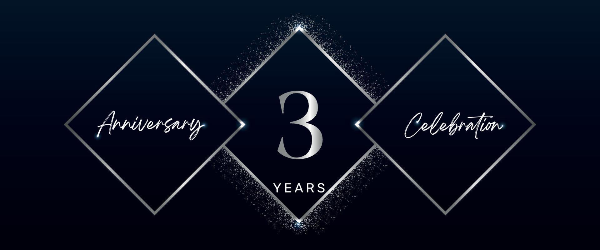 3 years anniversary celebration logotype. Vector design for anniversary celebration events, birthday party, greeting card, wedding, invitation card. 3 Year Anniversary Template Design Vector