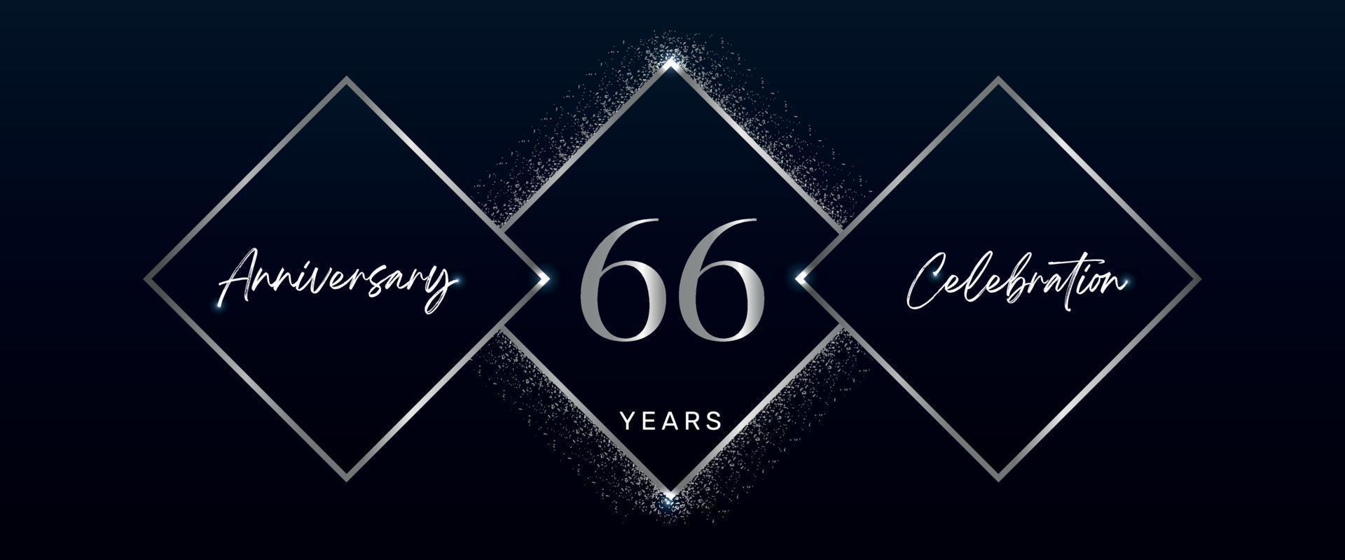 66 years anniversary celebration logotype. Vector design for anniversary celebration events, birthday party, greeting card, wedding, invitation card. 66 Year Anniversary Template Design Vector