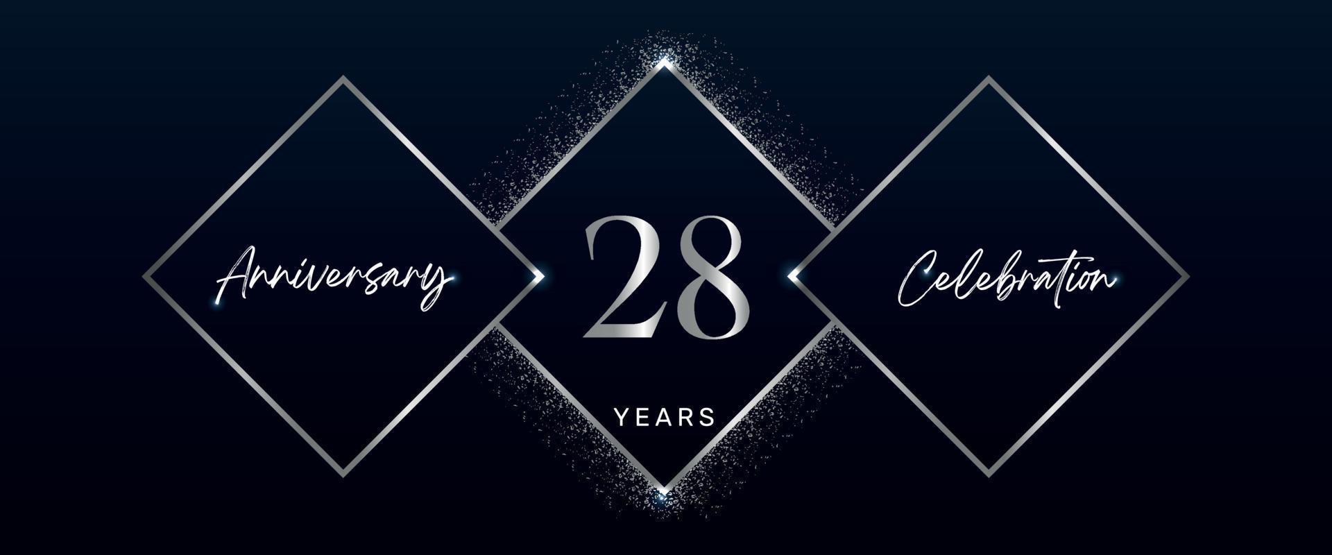 28 years anniversary celebration logotype. Vector design for anniversary celebration events, birthday party, greeting card, wedding, invitation card. 28 Year Anniversary Template Design Vector