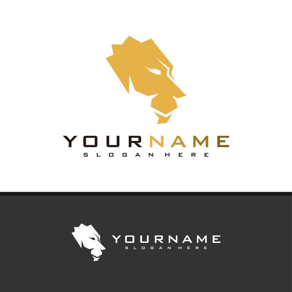 vector de diseño de logotipo de cabeza de león, ilustración de plantilla de conceptos de logotipo de león creativo.