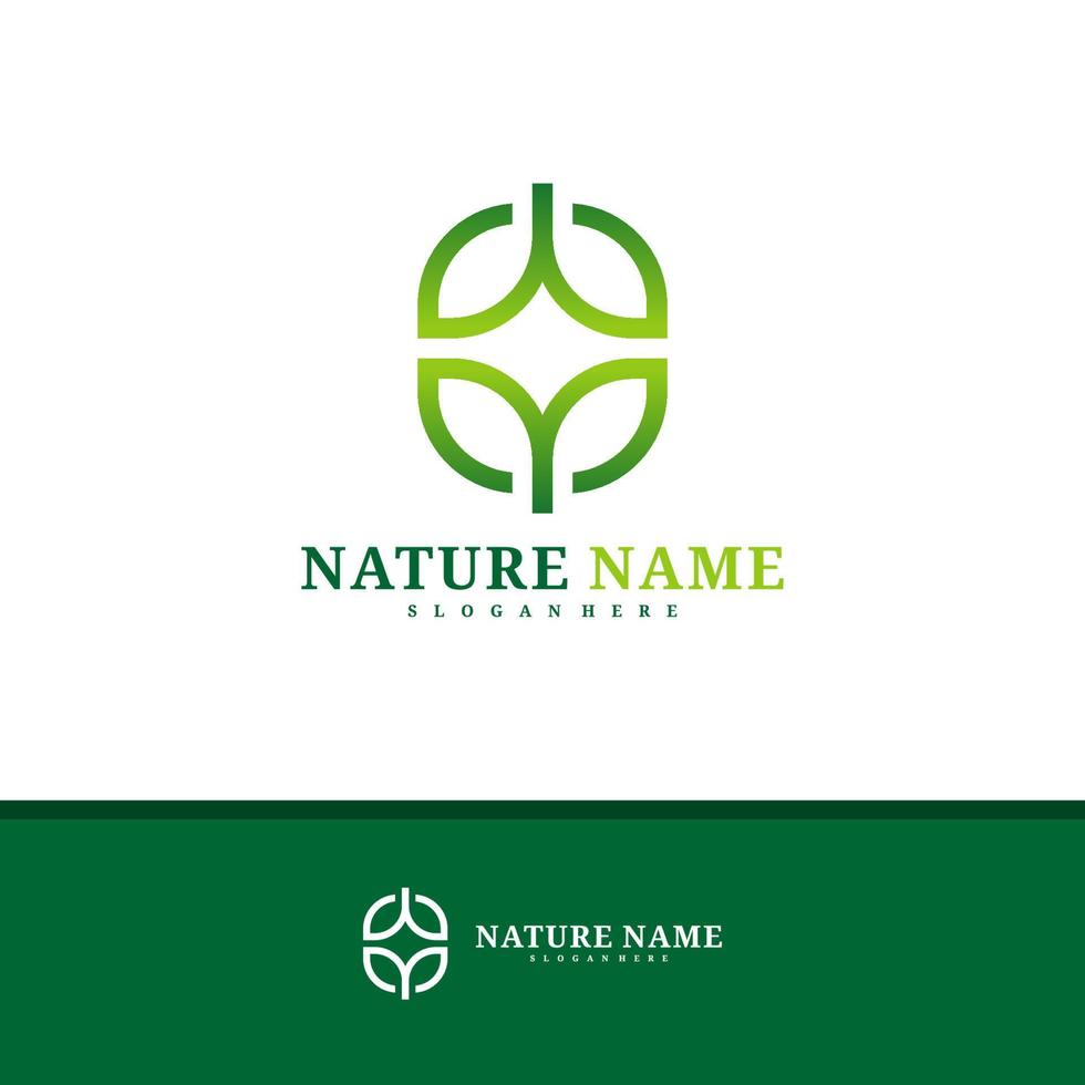 vector de diseño de logotipo de naturaleza, ilustración de plantilla de conceptos de logotipo de hoja creativa.