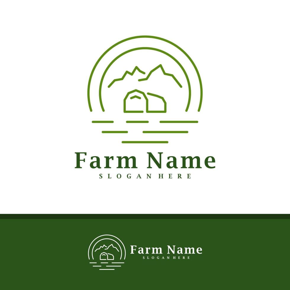 Nature Farm logo design vector, Creative Farm logo concepts template illustration. vector