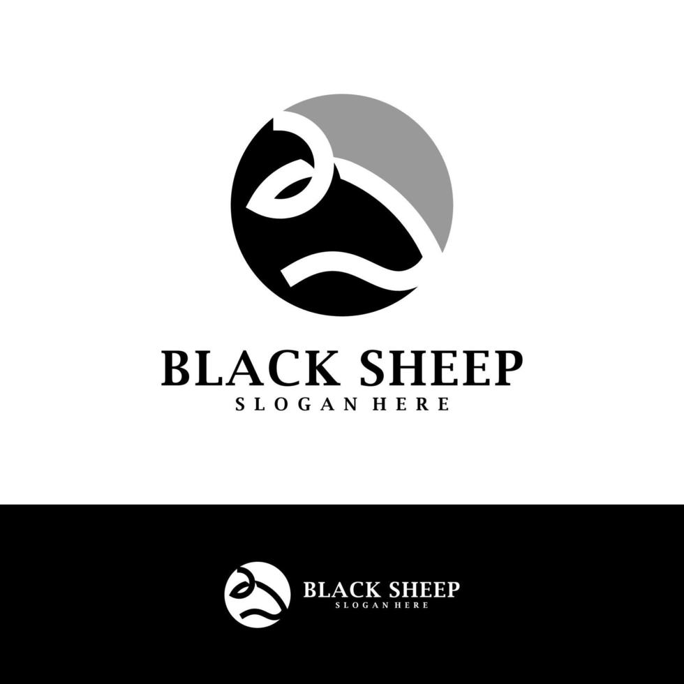 vector de diseño de logotipo de cabeza de oveja, ilustración de plantilla de conceptos de logotipo de oveja creativa.