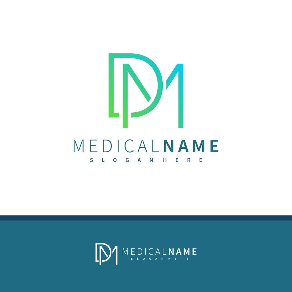 Letter D M logo design vector, Creative D M logo concepts template illustration. vector