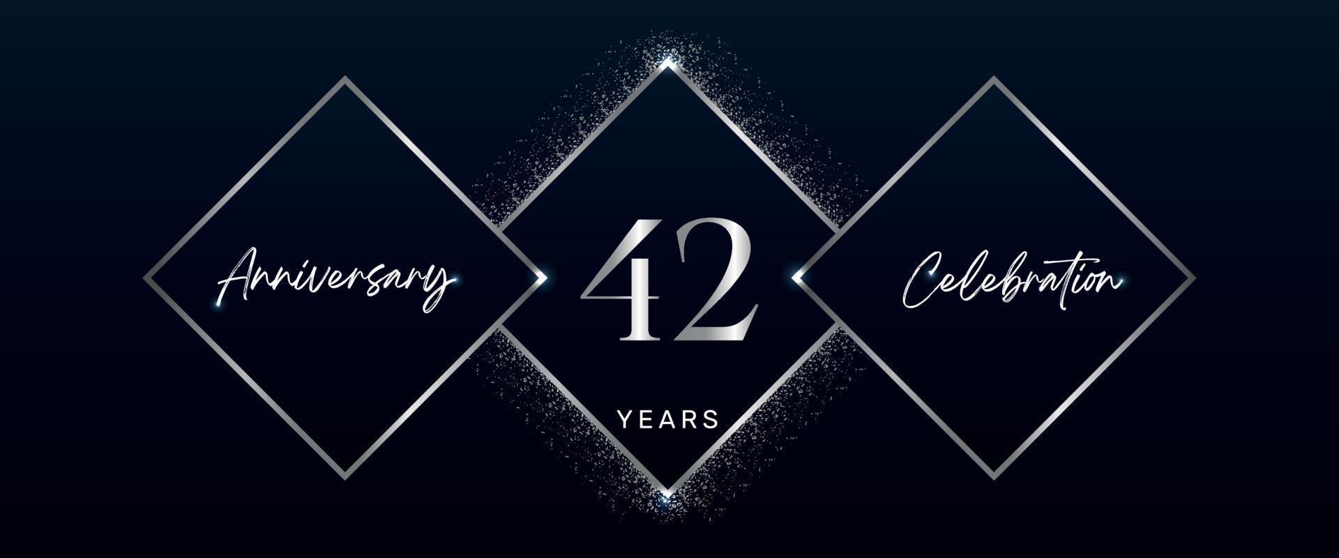 42 years anniversary celebration logotype. Vector design for anniversary celebration events, birthday party, greeting card, wedding, invitation card. 42 Year Anniversary Template Design Vector