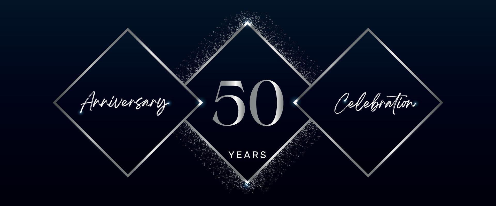 Logotipo de celebración de aniversario de 50 años. diseño vectorial para eventos de celebración de aniversario, fiesta de cumpleaños, tarjeta de felicitación, boda, tarjeta de invitación. vector de diseño de plantilla de aniversario de 50 años