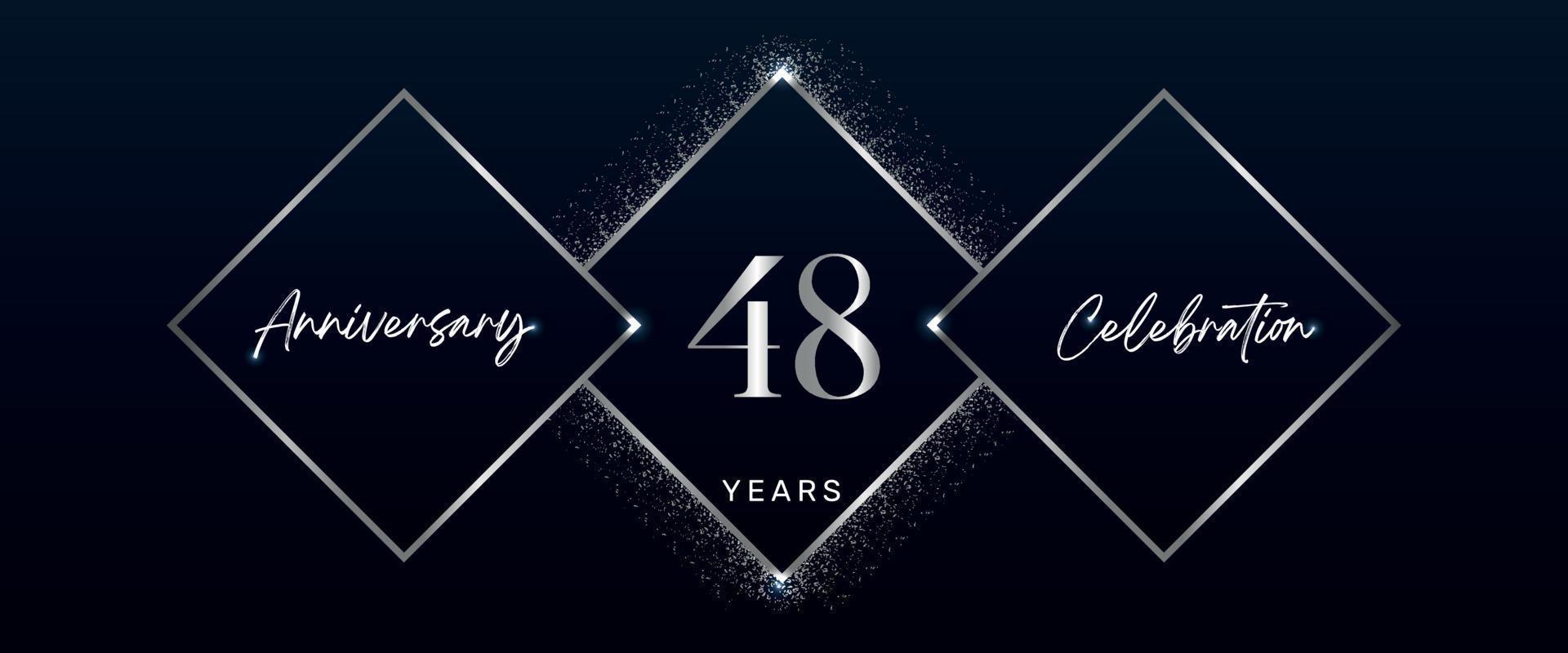 48 years anniversary celebration logotype. Vector design for anniversary celebration events, birthday party, greeting card, wedding, invitation card. 48 Year Anniversary Template Design Vector