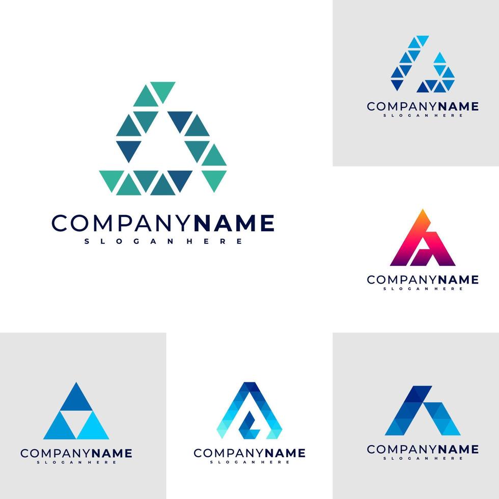 Letter A logo design vector, Creative A logo concepts template illustration. vector