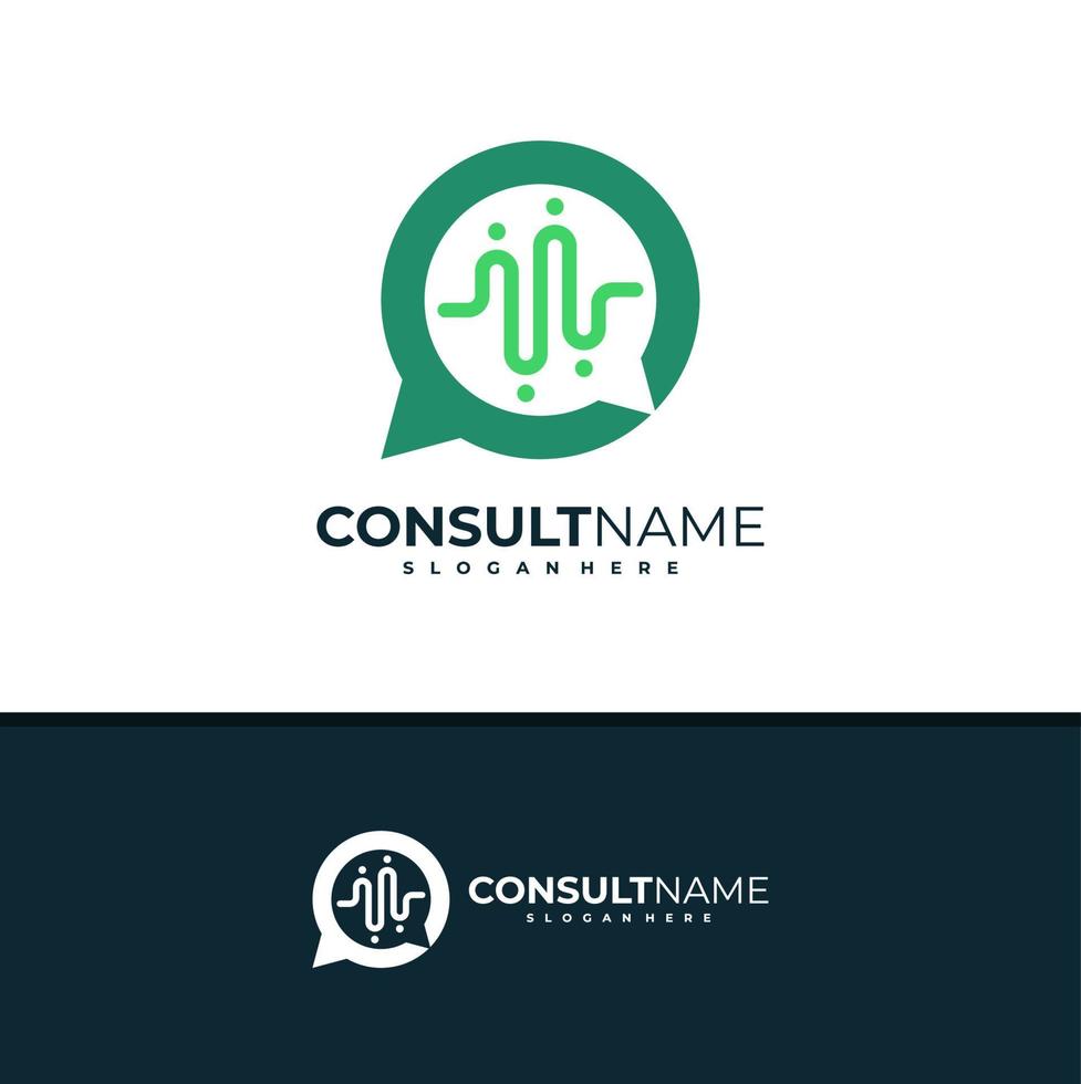 Consult logo design vector, Creative People Chat logo concepts template illustration. vector