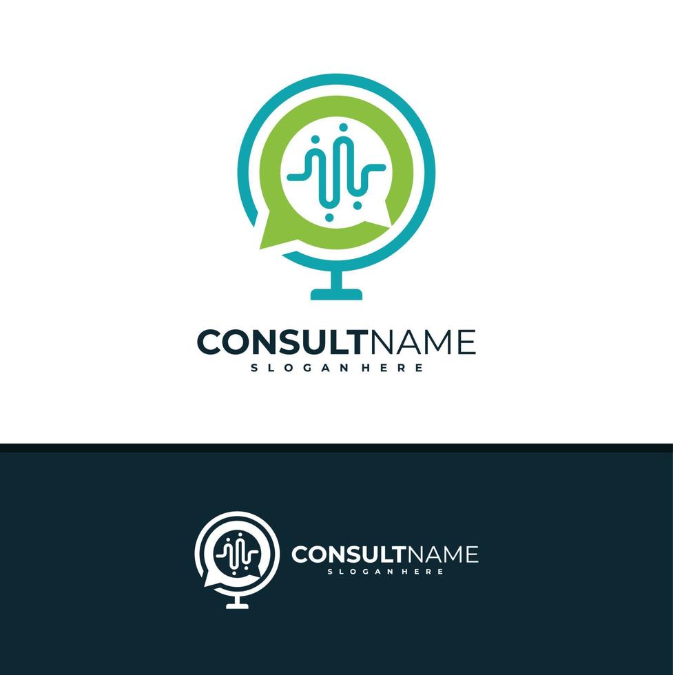 Consult logo design vector, Creative People Chat logo concepts template illustration. vector