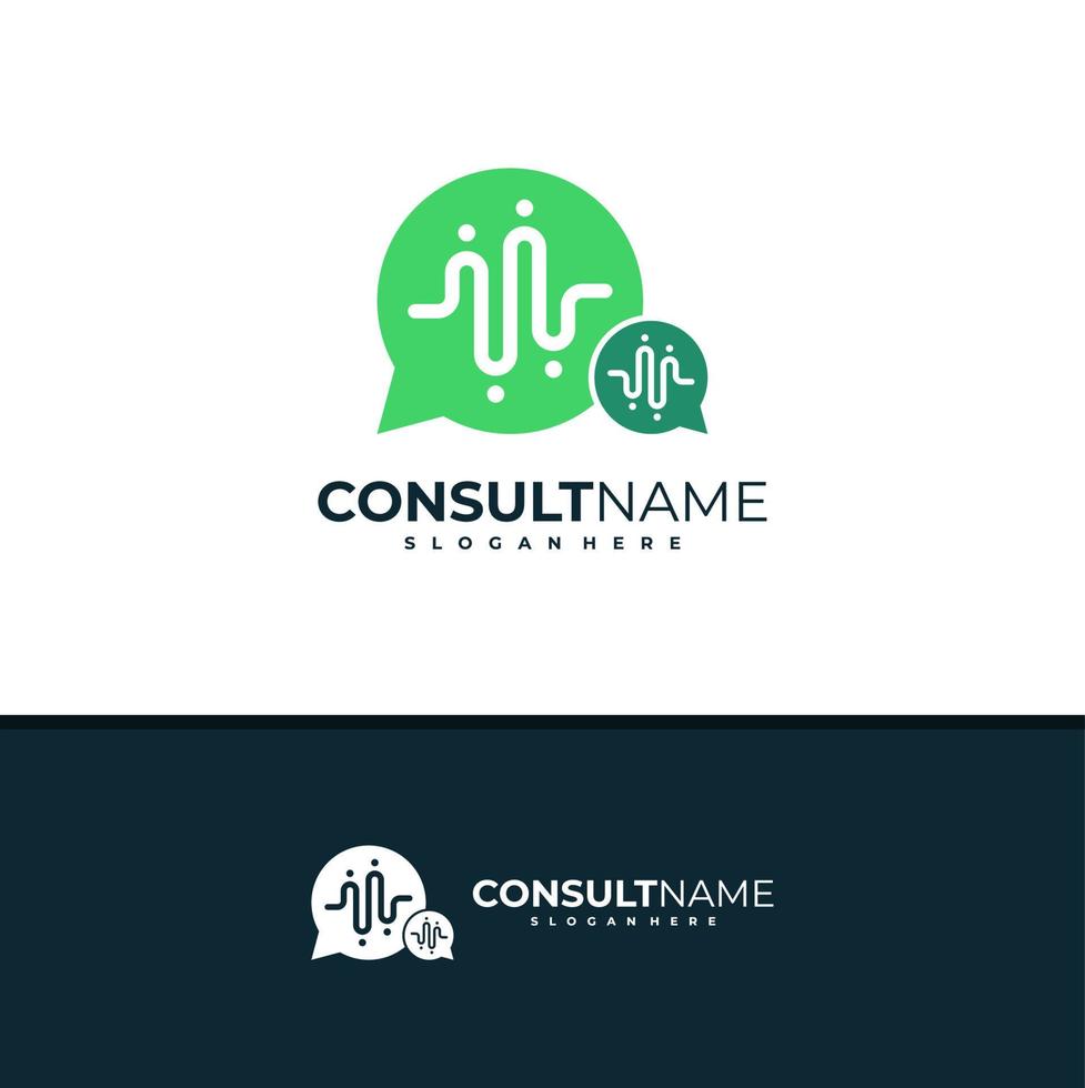 Consult logo design vector, Creative People Chat logo concepts template illustration. vector