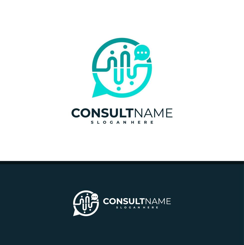 Consult logo design vector, Creative People Chat logo concepts template illustration. vector