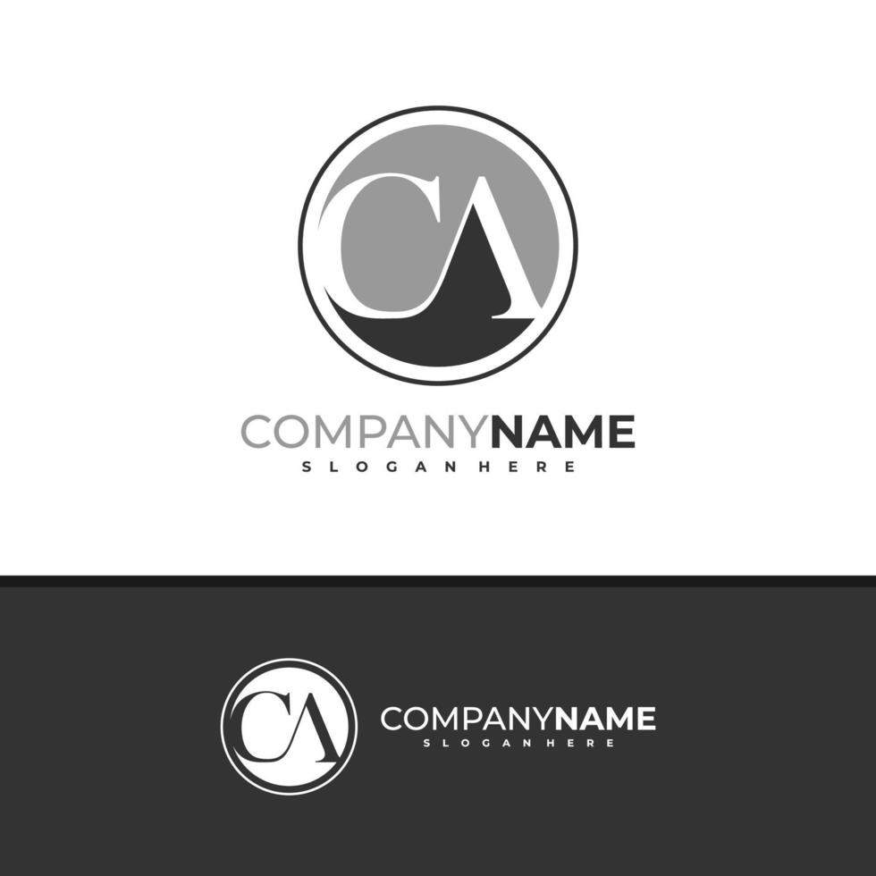 Letter C A logo design vector, Creative C A logo concepts template illustration. vector