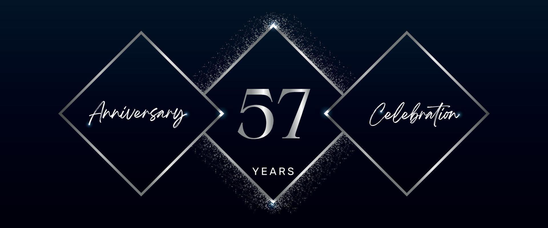 57 years anniversary celebration logotype. Vector design for anniversary celebration events, birthday party, greeting card, wedding, invitation card. 57 Year Anniversary Template Design Vector