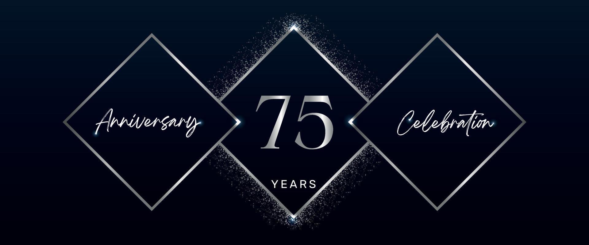 75 years anniversary celebration logotype. Vector design for anniversary celebration events, birthday party, greeting card, wedding, invitation card. 75 Year Anniversary Template Design Vector