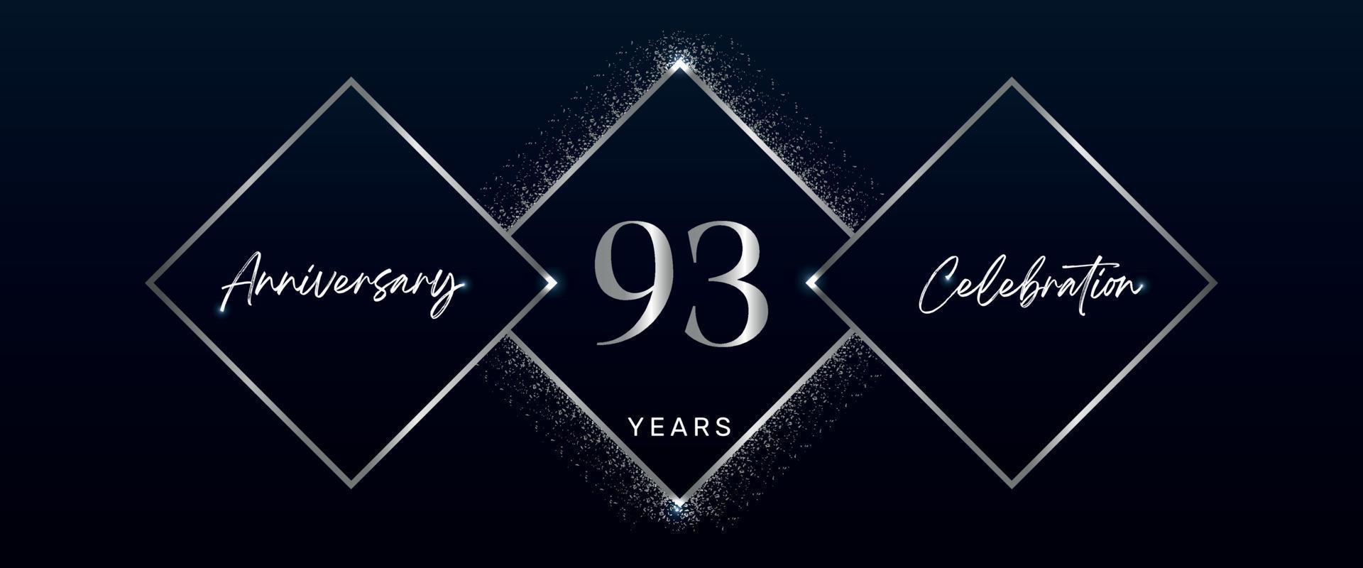 Logotipo de celebración de aniversario de 93 años. diseño vectorial para eventos de celebración de aniversario, fiesta de cumpleaños, tarjeta de felicitación, boda, tarjeta de invitación. vector de diseño de plantilla de aniversario de 93 años