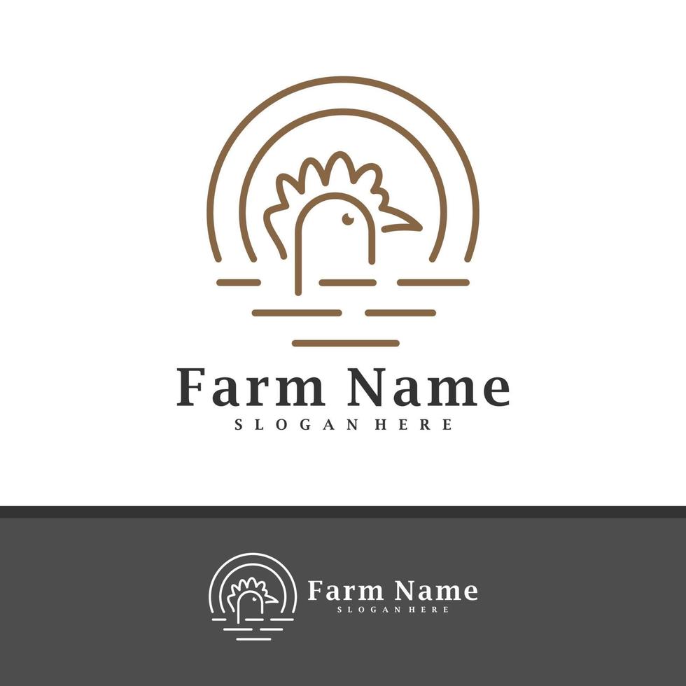 Chicken Farm logo design vector, Creative Chicken Farm logo concepts template illustration. vector