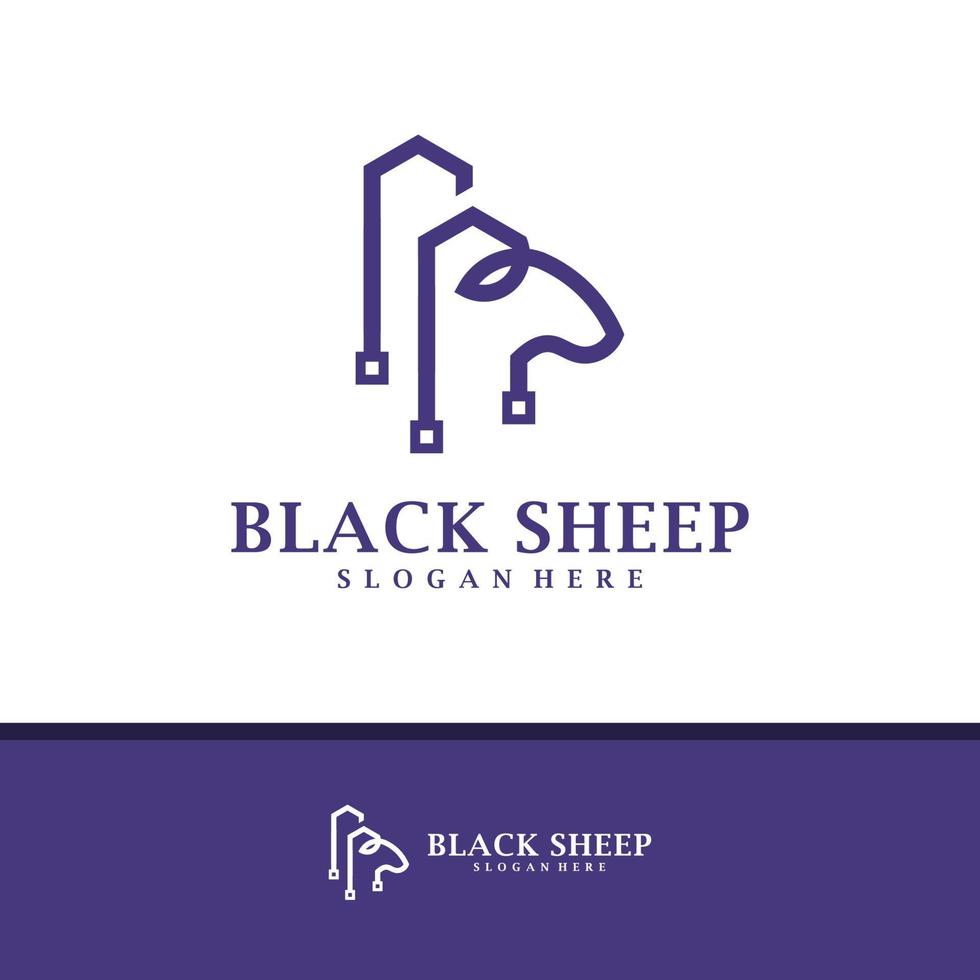 City with Head Sheep logo design vector, Creative Sheep logo concepts template illustration. vector