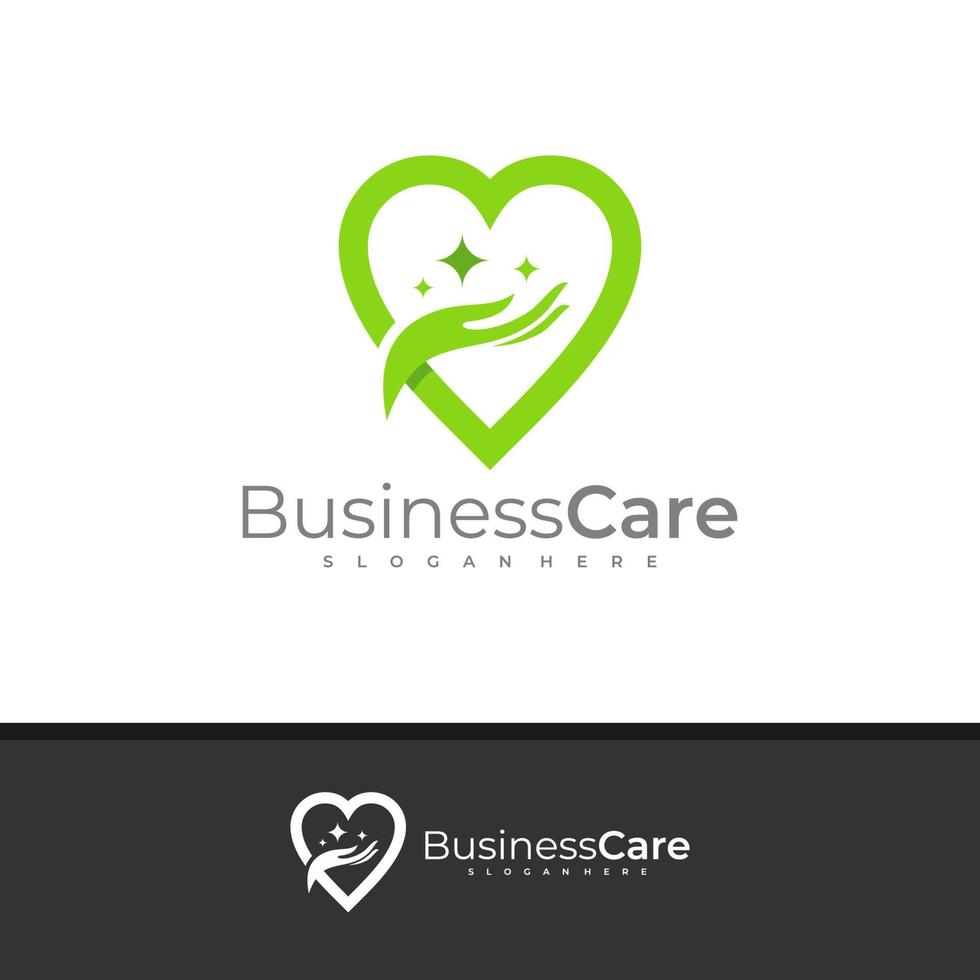 Love Care logo design vector, Creative Hand logo concepts template illustration. vector