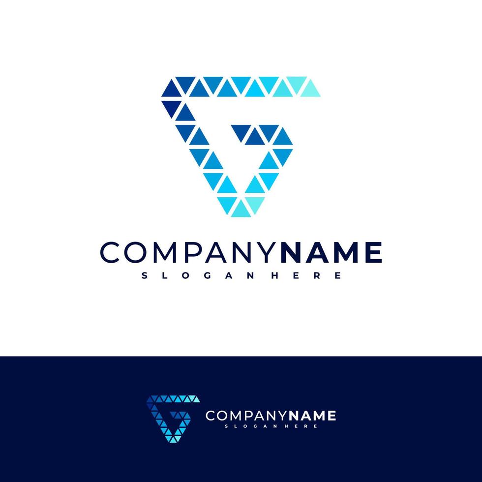 Letter G V logo design vector, Creative G logo concepts template illustration. vector