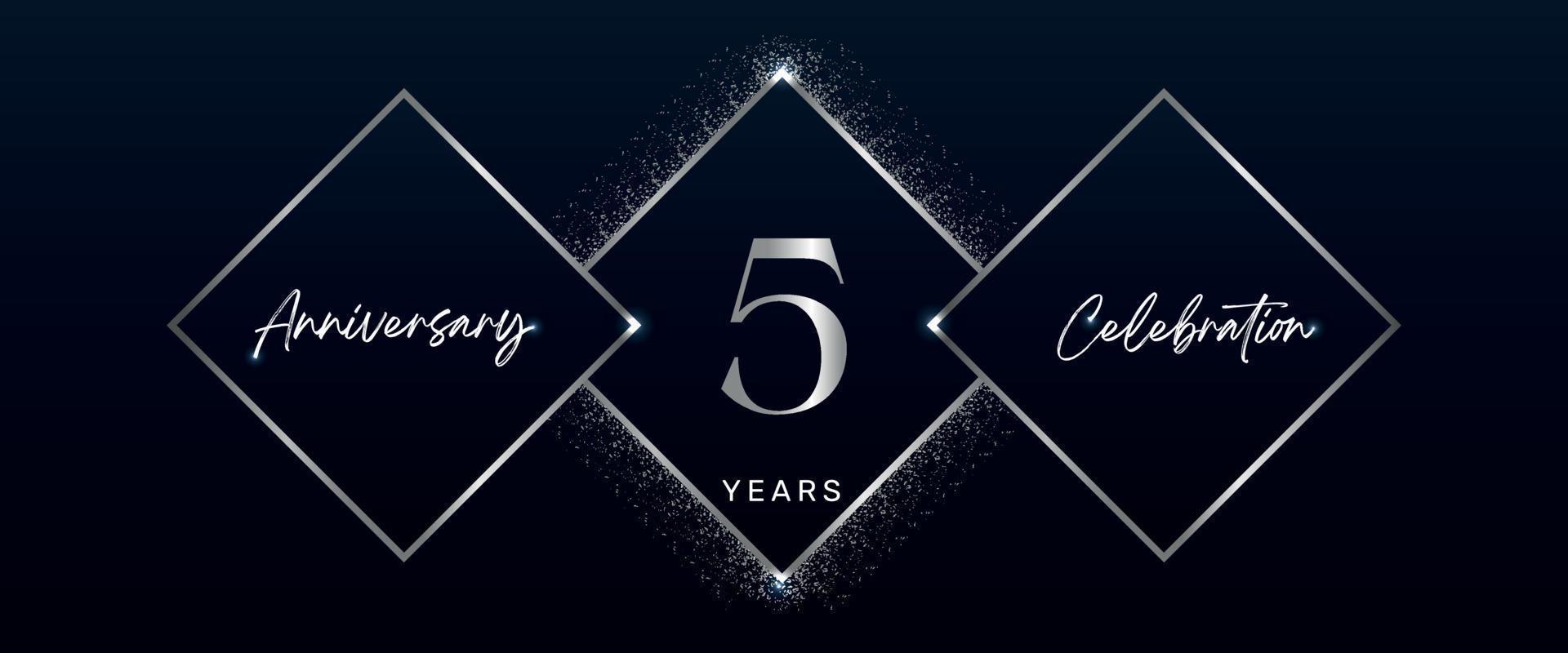 5 years anniversary celebration logotype. Vector design for anniversary celebration events, birthday party, greeting card, wedding, invitation card. 5 Year Anniversary Template Design Vector