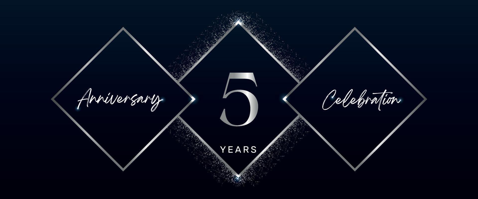 5 years anniversary celebration logotype. Vector design for anniversary celebration events, birthday party, greeting card, wedding, invitation card. 5 Year Anniversary Template Design Vector