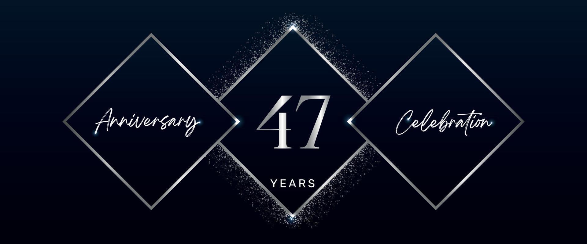 47 years anniversary celebration logotype. Vector design for anniversary celebration events, birthday party, greeting card, wedding, invitation card. 47 Year Anniversary Template Design Vector